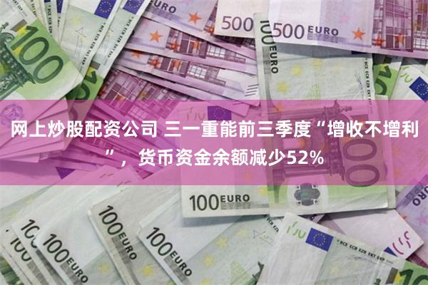 网上炒股配资公司 三一重能前三季度“增收不增利”，货币资金余额减少52%