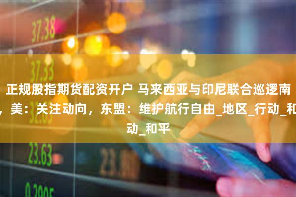 正规股指期货配资开户 马来西亚与印尼联合巡逻南海，美：关注动向，东盟：维护航行自由_地区_行动_和平